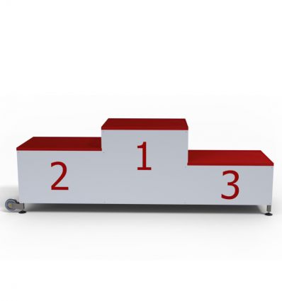 Podium sportif avec roues et pieds ajustables