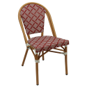Photo : Chaise bistrot en aluminium et textilène Beige et Bordeaux
