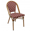 Chaise bistrot en aluminium et textilène beige et bordeaux