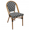 Chaise bistrot en aluminium et textilène blanc et noir