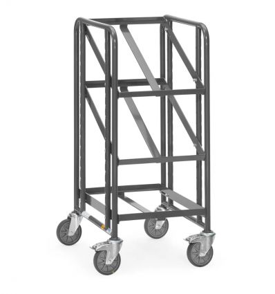 Chariot antistatique 250kg 3 plateaux armature ouverture