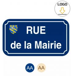 Plaque émaillée avec blason - fond bleu