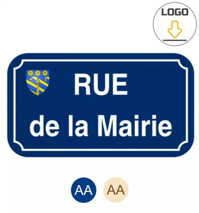 Plaque émaillée avec blason - fond bleu