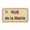 Plaque émaillée avec blason - fond ivoire police marron ombré