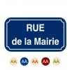 Plaque de rue bleue en aluminium écriture Clarendon