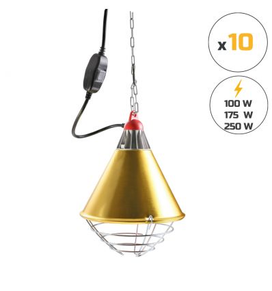 Support pour lampe chauffante avec interrupteur sur cable