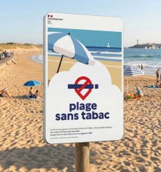 Panneau Plage Sans Tabac en situation