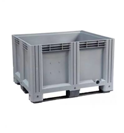 Caisse palette 3 semelles grise 