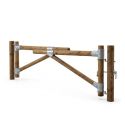 Photo : Barrière Pivotante bois double battant chicane 3 m - Non