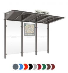 Abribus collectivité en acier Conviviale sans bardage en verre