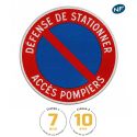 Photo : B6A1 - Panneau défense de stationner accès pompiers 450 mm (2 rails au dos) - Classe 1 (T1) - Dos brut
