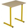 Table scolaire 1 place avec plateau stratifié 8/10e chant PU T4 à T6 pieds jaune RAL 1003