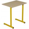 Table scolaire 1 place 70 x 50 cm avec plateau stratifié 8/10e chant bois T4 à T6 jaune RAL 1003