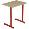 Table scolaire 1 place avec panneau stratifié 8/10e chant bois T4 à T6 rouge RAL 3000
