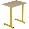 Table scolaire 1 place avec plateau mélaminé et chant ABS 2 mm T4 à T6 pieds jaune RAL 1003