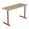 Table scolaire 2 places plateau mélaminé et chant ABS - T4 à T6 - rouge RAL 3000