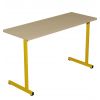 Table scolaire 2 places plateau stratifié chant alaise bois - taille collège lycée - jaune RAL 1003