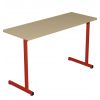 Table scolaire double panneau stratifié chant PU - T4 à T6 - rouge RAL 3000