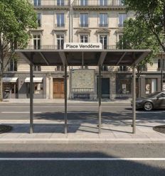 Abribus collectivité en acier Conviviale sans bardage en verre