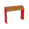 Banc Assis Debout Rouge signalisation et lasuré chêne clair