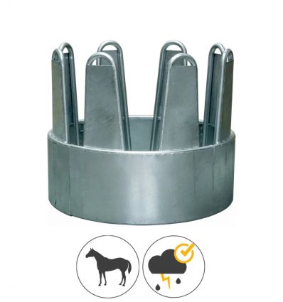 Râtelier 8 places rond pour paturage chevaux 