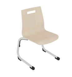 Chaise cantine maternelle et primaire à coque pieds gris clairs
