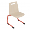 Chaise cantine maternelle et primaire à coque pieds rouges