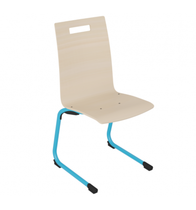 Chaise de cantine à coque pour collège / lycée bleu