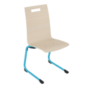 Photo : Chaise de cantine à coque pour collège / lycée T5 - Hauteur d'assise 43 cm - Bleu ciel - RAL 5015