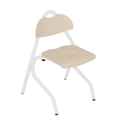 Chaise cantine maternelle et primaire 4 pieds Blanc