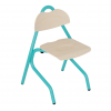 Chaise cantine maternelle et primaire 4 pieds Turquoise