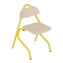 Photo : Chaise cantine maternelle et primaire 4 pieds T1 - Hauteur d'assise 26 cm - Jaune - RAL 1003