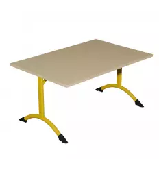 Table de cantine rectangle T3 et T6 pieds latéraux arrondis