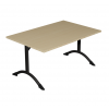 Table de cantine rectangle pieds latéraux arrondis noir140 x 80 cm