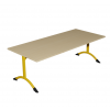 Table de cantine rectangle pieds latéraux arrondis jaune 160 x 80 cm