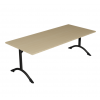 Table de cantine rectangle pieds latéraux arrondis noir 160 x 80 cm