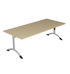 Table de cantine rectangle pieds latéraux arrondis RAL9006 160 x 80 cm