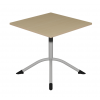 Table de cantine rectangle pieds latéraux arrondis RAL9006 80 x 80 cm