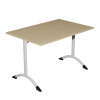 Table de cantine rectangle pieds latéraux arrondis
