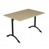 Table de cantine rectangle pieds latéraux arrondis noir 120 x 80 cm