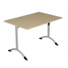 Table de cantine rectangle pieds latéraux arrondis RAL9006 120 x 80 cm