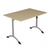 Table de cantine rectangle pieds latéraux arrondis RAL9007 120 x 80 cm