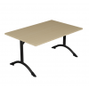 Table de cantine rectangle pieds latéraux arrondis noir 140 x 80 cm T3