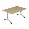 Table de cantine rectangle pieds latéraux arrondis RAL9007 140 x 80 cm T3
