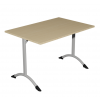 Table de cantine rectangle pieds latéraux arrondis RAL9006 120 x 80 cm T6