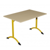 Table de cantine rectangle pieds latéraux arrondis jaun 120 x 80 cm T6