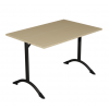 Table de cantine rectangle pieds latéraux arrondis noir 120 x 80 cm T6