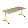 Table de cantine rectangle pieds latéraux arrondis jaune 160 x 80 cm T6