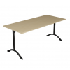 Table de cantine rectangle pieds latéraux arrondis noir 160 x 80 cm T6