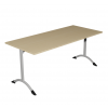 Table de cantine rectangle pieds latéraux arrondis RAL9006 160 x 80 cm T6